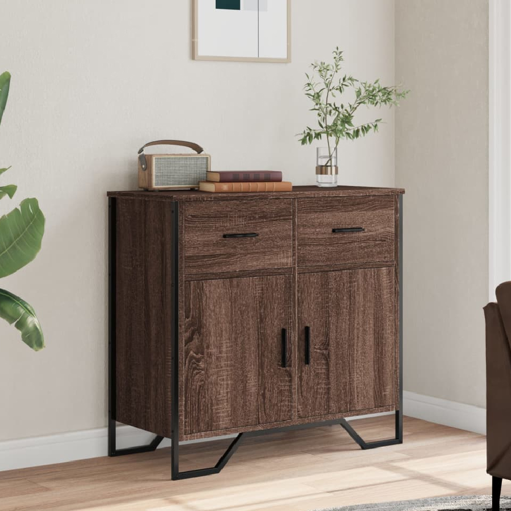 Read more about Kamas wooden sideboard with 2 doors 2 drawers in brown oak