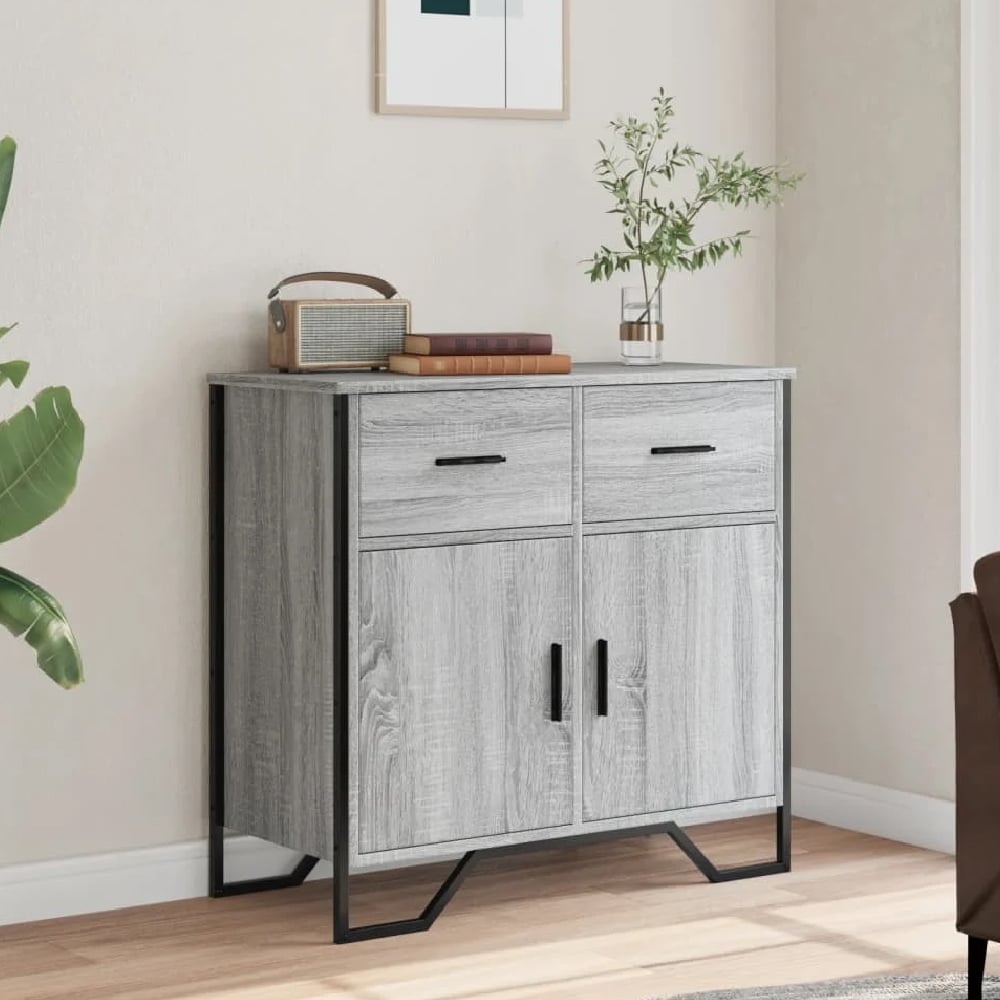 Read more about Kamas wooden sideboard with 2 doors 2 drawers in grey sonoma