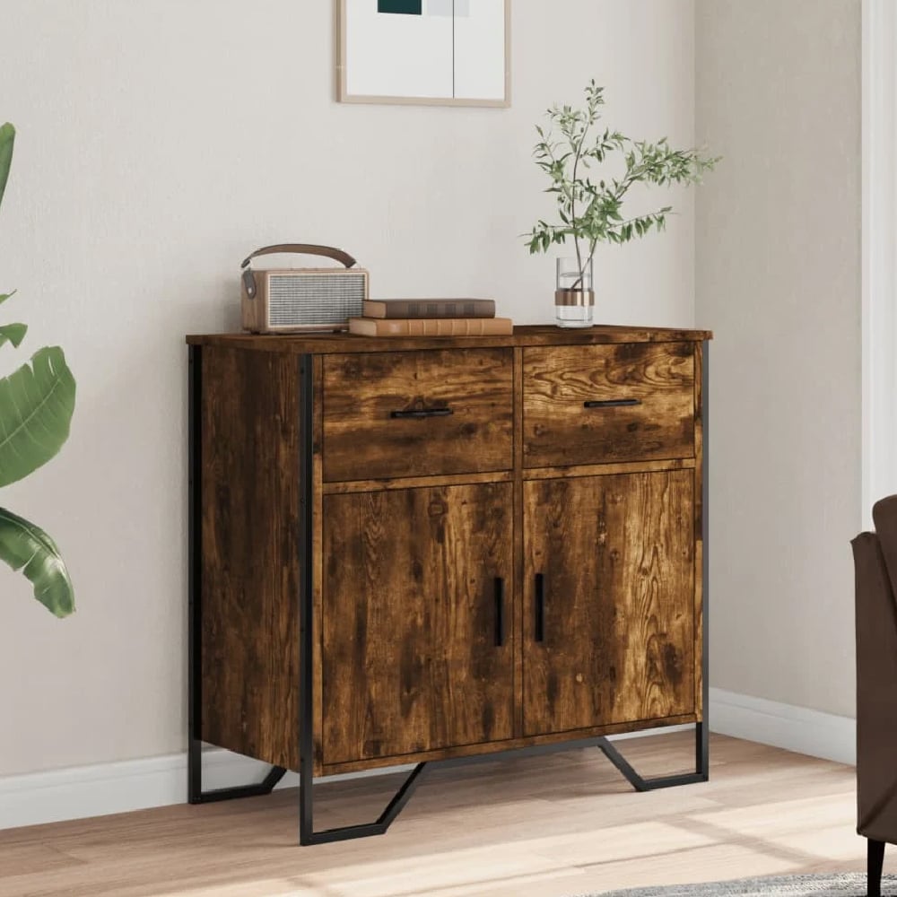 Read more about Kamas wooden sideboard with 2 doors 2 drawers in smoked oak