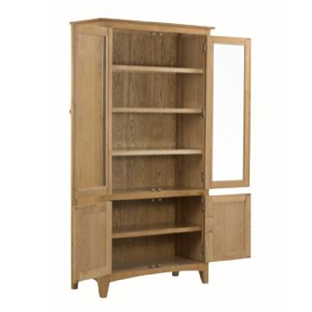 Kamiah Wooden Display Cabinet With 4 Doors In Oak