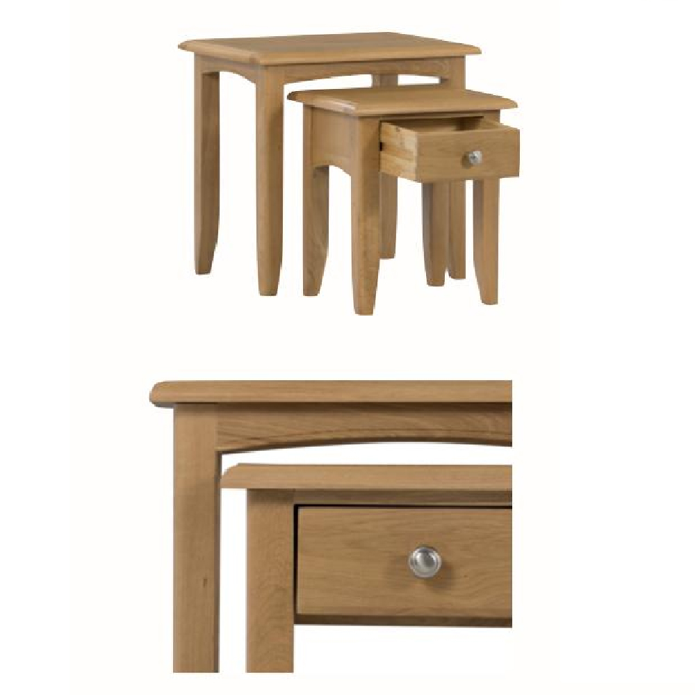 Kamiah Wooden Nest Of 2 Tables In Oak