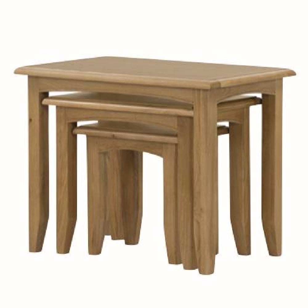 Kamiah Wooden Nest Of 3 Tables In Oak