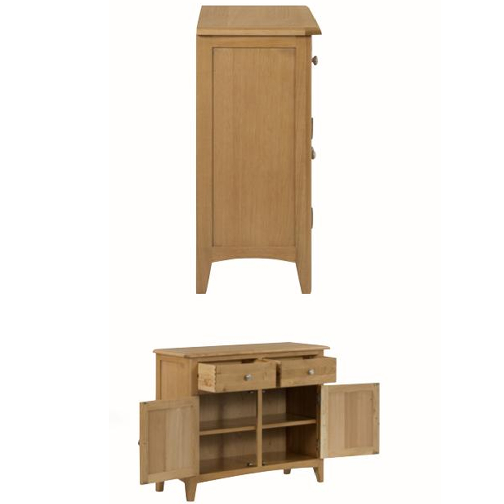 Kamiah Wooden Sideboard With 2 Doors 2 Drawers - Oak