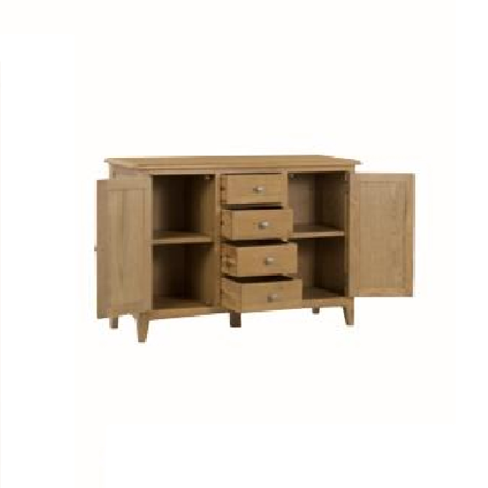 Kamiah Wooden Sideboard With 2 Doors 4 Drawers In Oak
