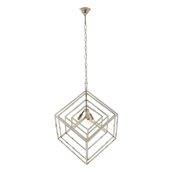 Kamloops Multi Box Chandelier Ceiling Light In Silver Nickel