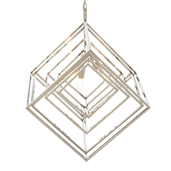 Kamloops Multi Box Chandelier Ceiling Light In Silver Nickel