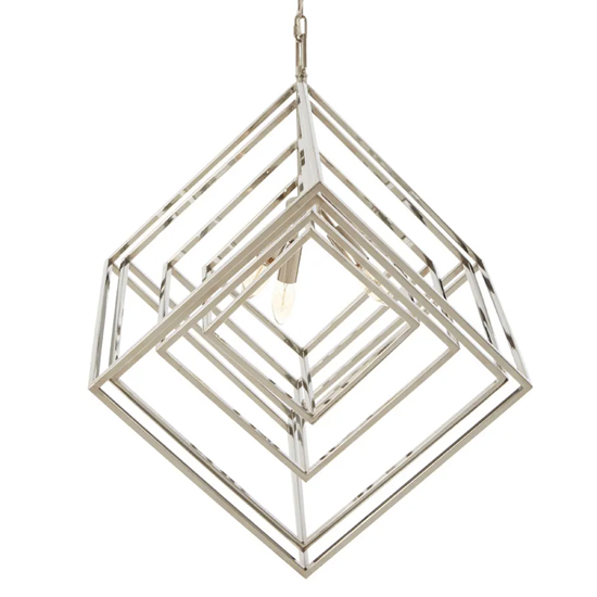 Kamloops Multi Box Chandelier Ceiling Light In Silver Nickel