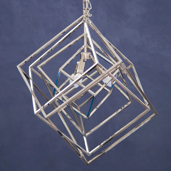 Kamloops Multi Box Chandelier Ceiling Light In Silver Nickel