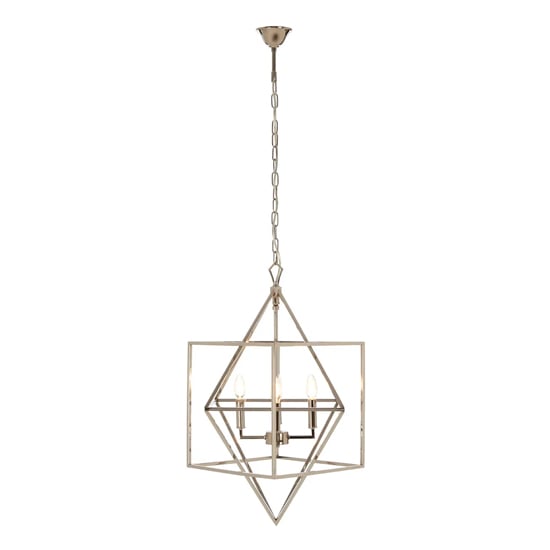 Read more about Kamloops square chandelier ceiling light in silver nickel