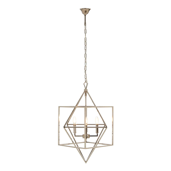 Photo of Kamloops square chandelier ceiling light in silver nickel