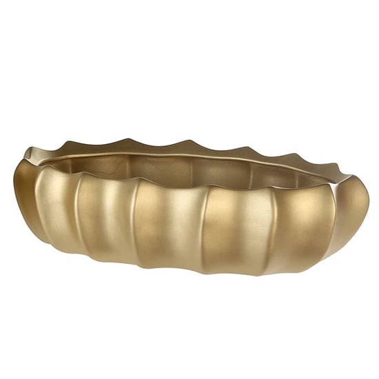 Read more about Kampa ceramic decorative dish in antique champagne and gold