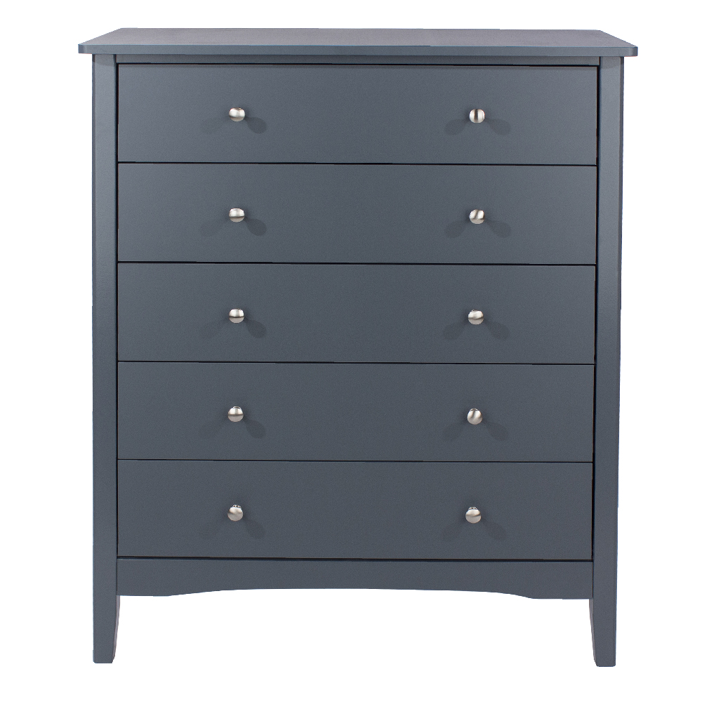 Kamuy Wooden Chest Of 5 Drawers In Midnight Blue