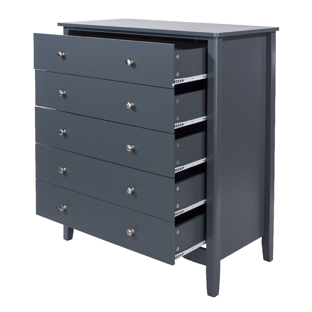 Kamuy Wooden Chest Of 5 Drawers In Midnight Blue
