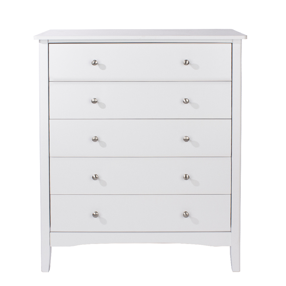Kamuy Wooden Chest Of 5 Drawers In White