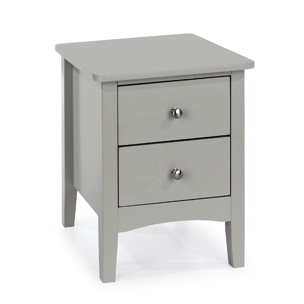 Read more about Kamuy wooden wide bedside cabinet with 2 drawers in grey