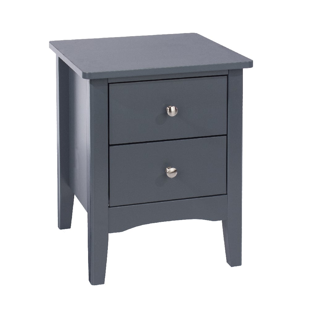 Read more about Kamuy wooden wide bedside cabinet with 2 drawers in midnight blue