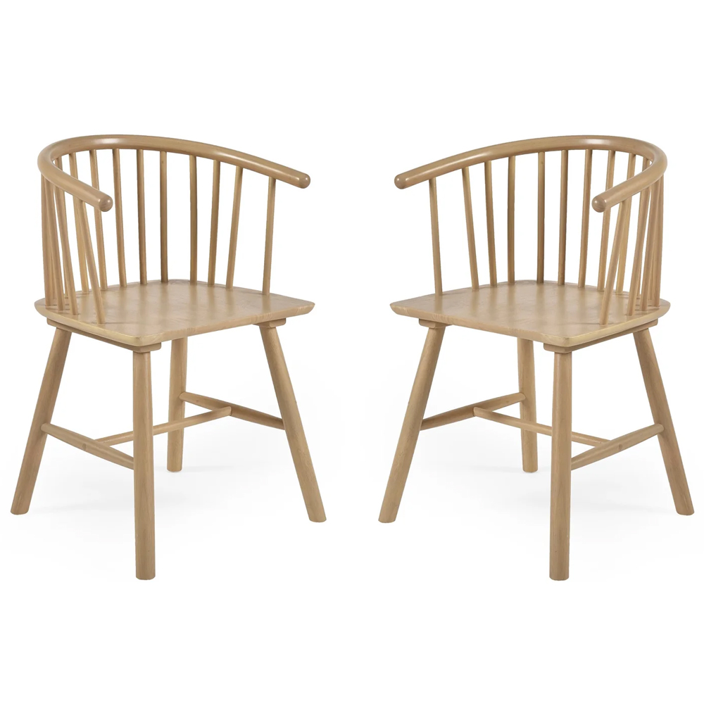 Kanata Light Brown Wooden Dining Chairs - Pair