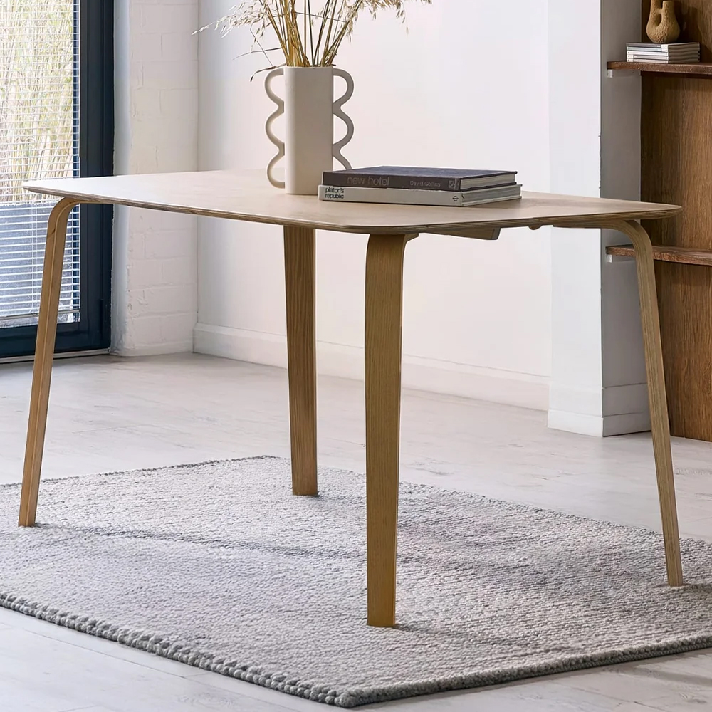 Kanata Oak Wooden Dining Table With 6 Soldotna Chairs