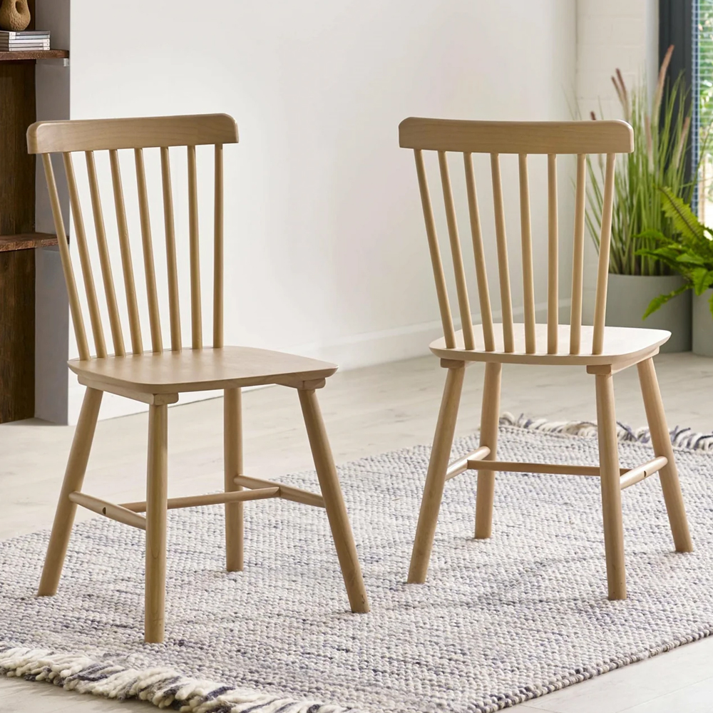 Kanata Oak Wooden Dining Table With 6 Soldotna Chairs