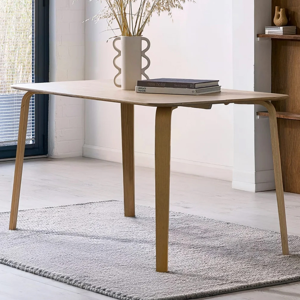 Kanata Oak Wooden Rectangular Dining Table With Reno 4 Chairs