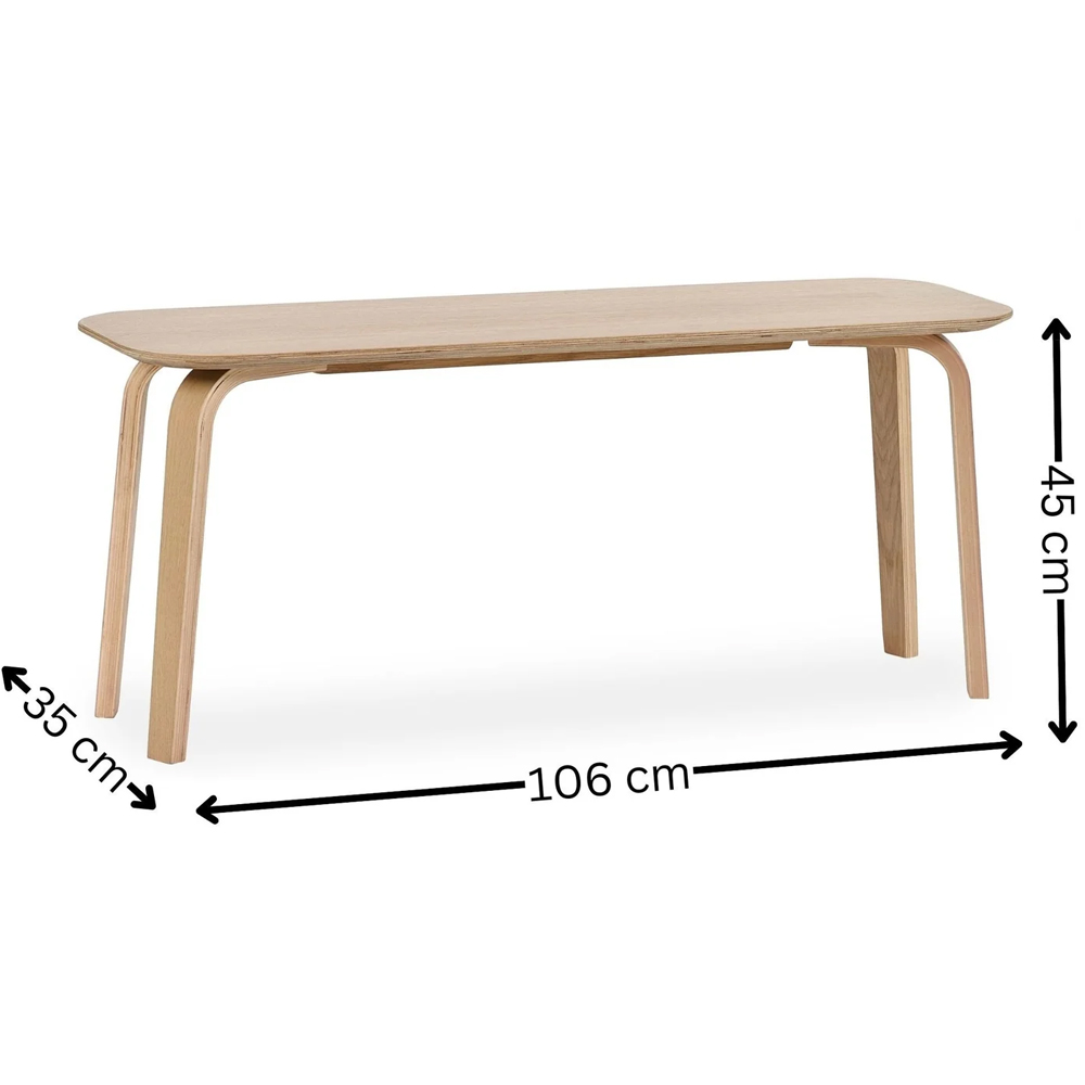 Kanata Wooden Dining Bench - Light Brown