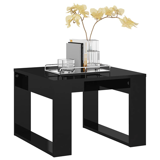 Kancy Square High Gloss Side Table In Black_2
