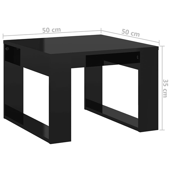 Kancy Square High Gloss Side Table In Black_4