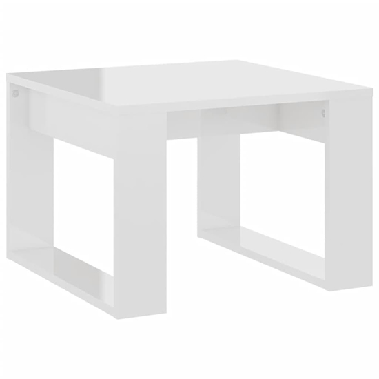Kancy Square High Gloss Side Table In White_3