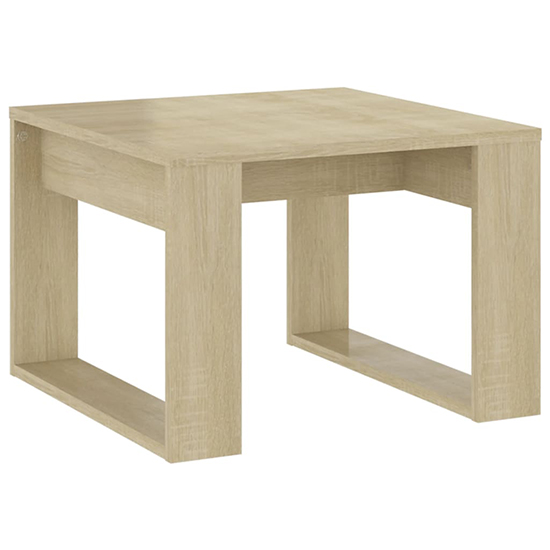 Kancy Square Wooden Side Table In Sonoma Oak