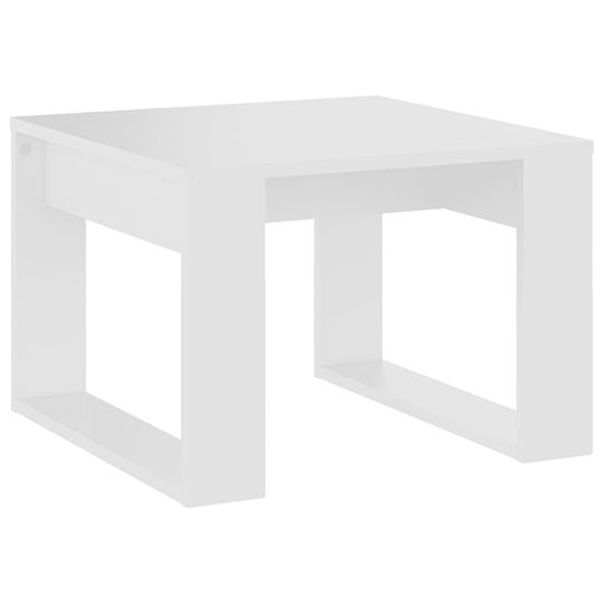 Kancy Square Wooden Side Table In White