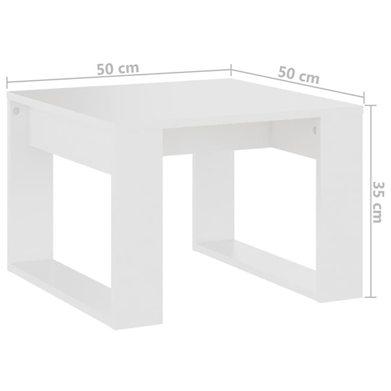 Kancy Square Wooden Side Table In White