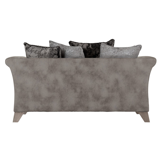 Gabriel Fabric Upholstered 2 Seater Sofa In Silver And Grey_3