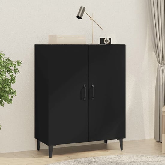 Product photograph of Kaniel Wooden Sideboard With 2 Doors In Black from Furniture in Fashion