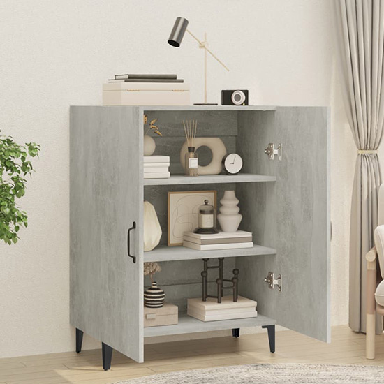 Kaniel Wooden Sideboard With 2 Doors In Concrete Effect