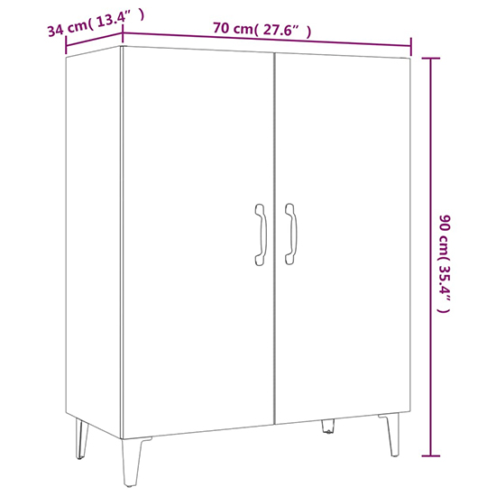 Kaniel Wooden Sideboard With 2 Doors In Concrete Effect