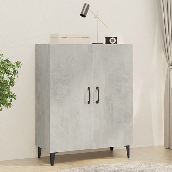 Product photograph of Kaniel Wooden Sideboard With 2 Doors In Concrete Effect from Furniture in Fashion