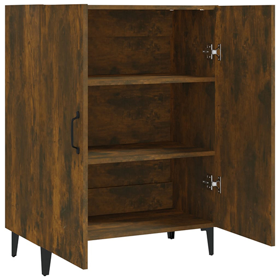 Kaniel Wooden Sideboard With 2 Doors In Smoked Oak
