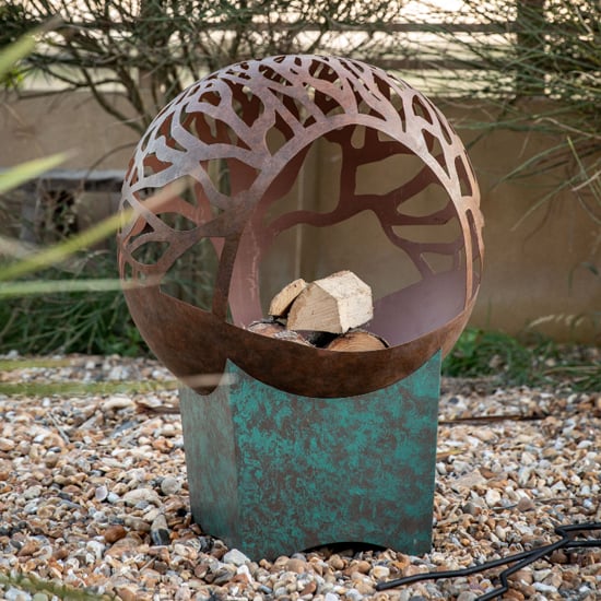 Read more about Kankakee outdoor metal firepit in brown