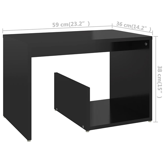 Kanoa High Gloss Side Table With Ample Storage In Black_4