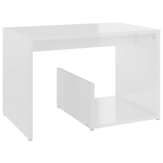 Kanoa High Gloss Side Table With Ample Storage In White_2