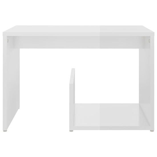 Kanoa High Gloss Side Table With Ample Storage In White_3