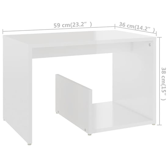 Kanoa High Gloss Side Table With Ample Storage In White_4