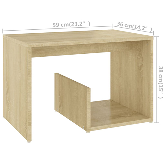 Kanoa Wooden Side Table With Ample Storage In Sonoma Oak