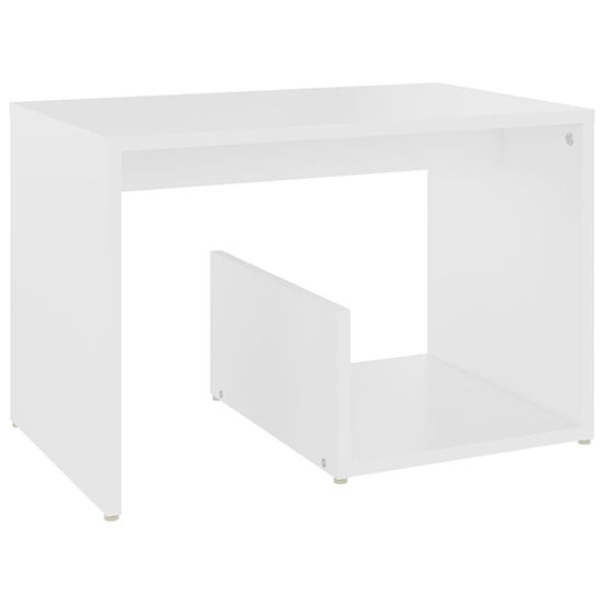 Kanoa Wooden Side Table With Ample Storage In White