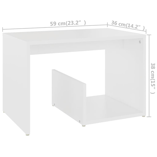 Kanoa Wooden Side Table With Ample Storage In White
