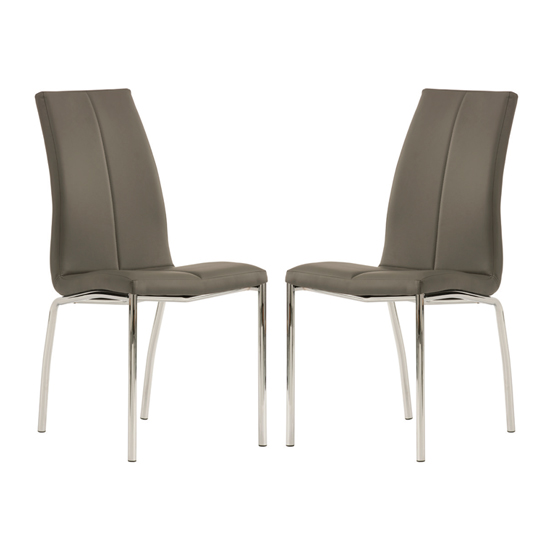 Kecota Grey Faux Leather Dining Chairs In Pair Furniture in Fashion