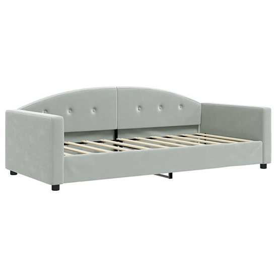 Kansas Velvet Daybed With Mattress In Light Grey