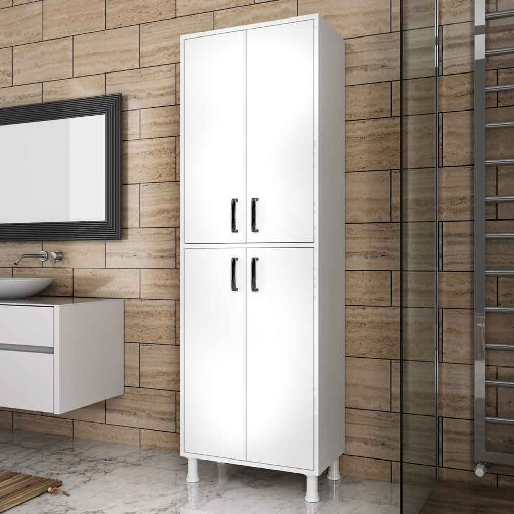 Kanso Wooden Storage Unit with 4 Doors in White