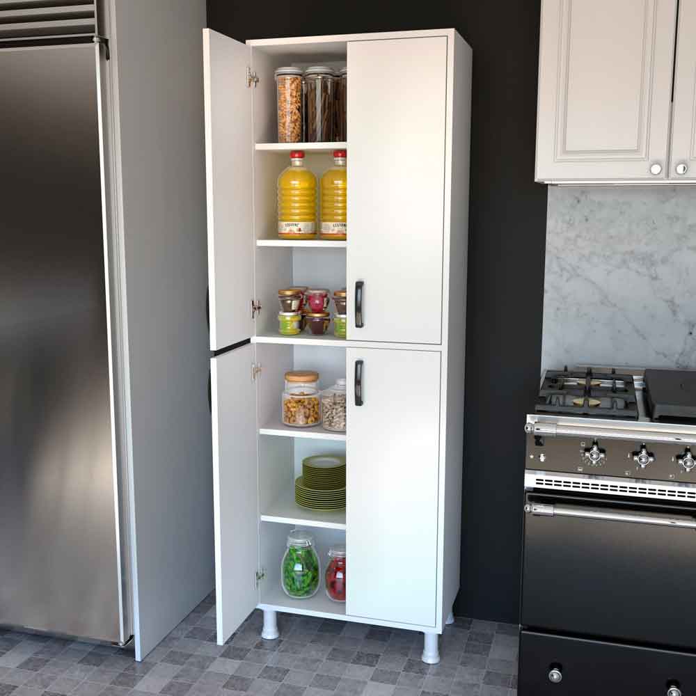 Kanso Wooden Storage Unit with 4 Doors in White