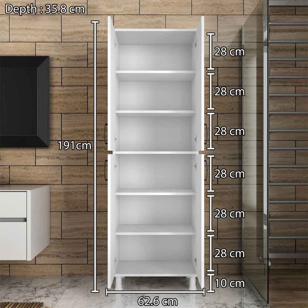 Kanso Wooden Storage Unit with 4 Doors in White